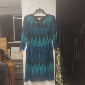 Blue, Green and black casual dress